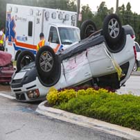 Overturned car