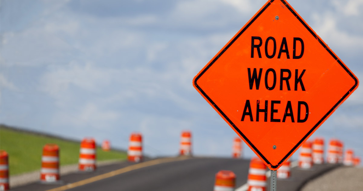 Road Work Ahead Sign